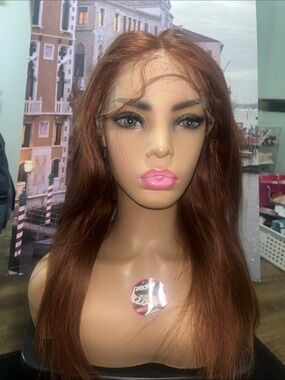 Chestnut Brown Lace Front Wig – Natural Straight Hair 100% human hair , 2layer